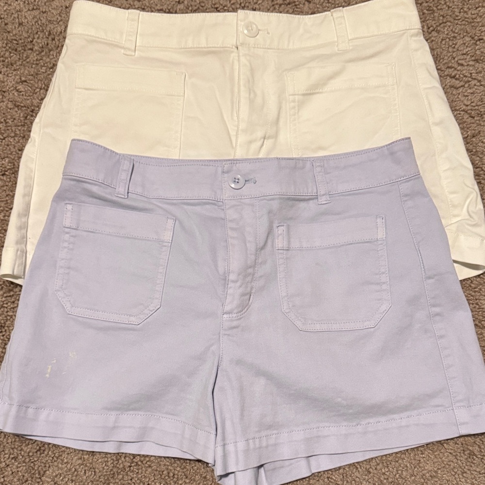 J. Crew Women's Cream and Light Purple Shorts